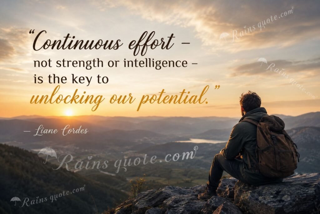 “Continuous effort - not strength or intelligence - is the key to unlocking our potential.”