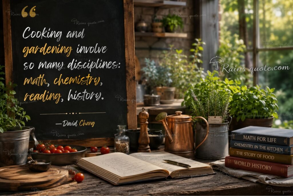 “Cooking and gardening involve so many disciplines: math, chemistry, reading, history.”