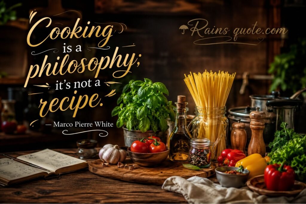“Cooking is a philosophy; it's not a recipe.”
