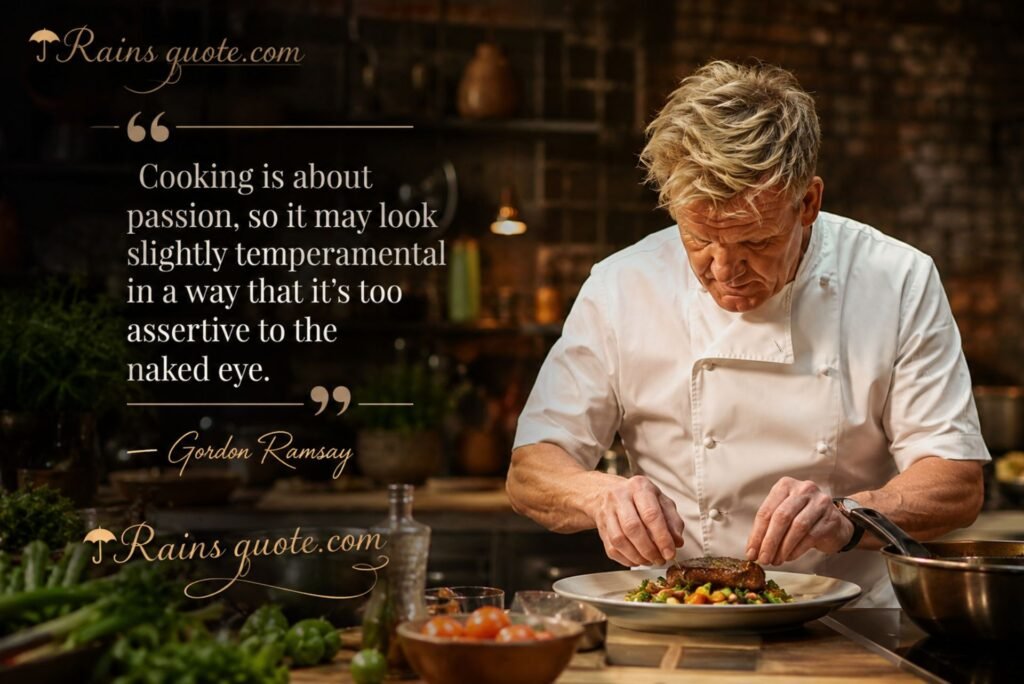 “Cooking is about passion, so it may look slightly temperamental in a way that it's too assertive to the naked eye.”