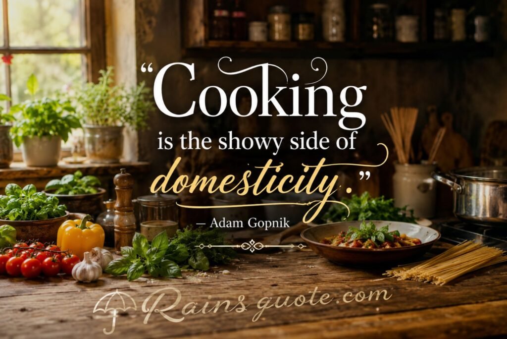 “Cooking is the showy side of domesticity.”