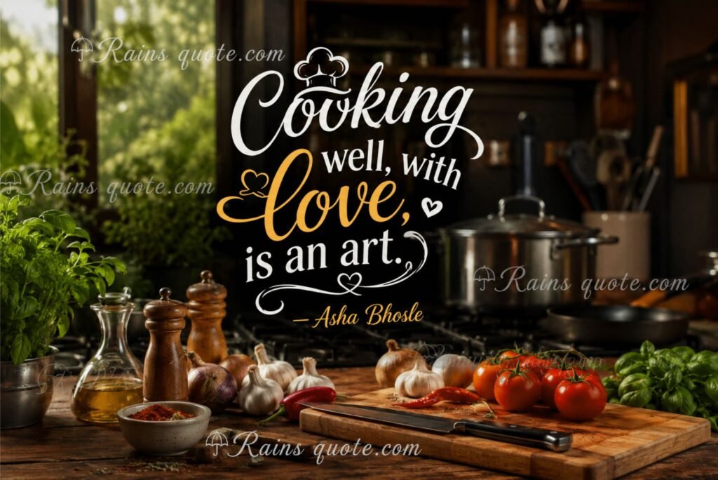“Cooking well, with love, is an art.”