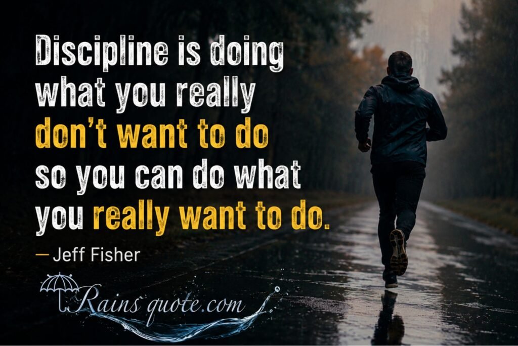 “Discipline is doing what you really don't want to do so you can do what you really want to do.”