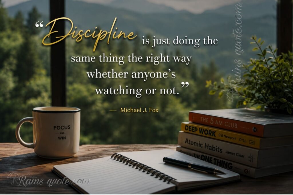 “Discipline is just doing the same thing the right way whether anyone's watching or not.”