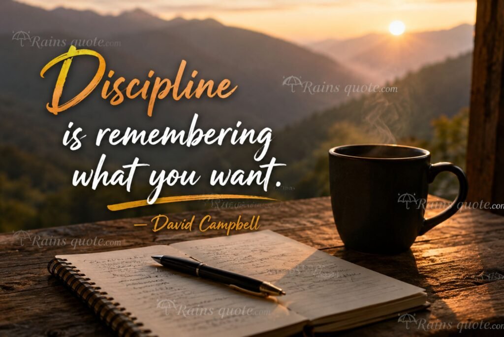 “Discipline is remembering what you want.”