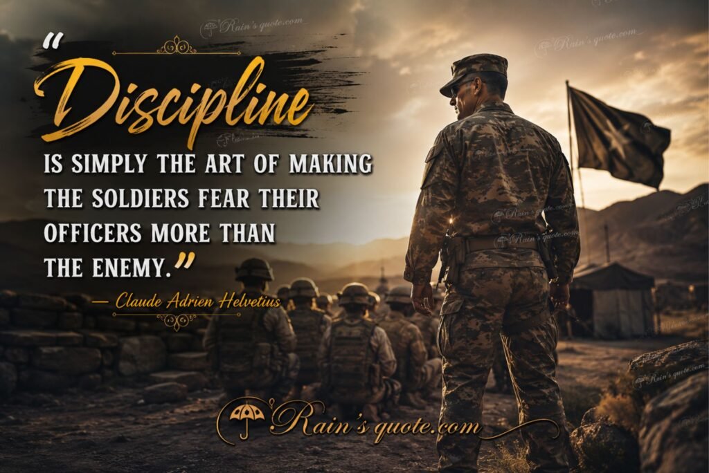 “Discipline is simply the art of making the soldiers fear their officers more than the enemy.”