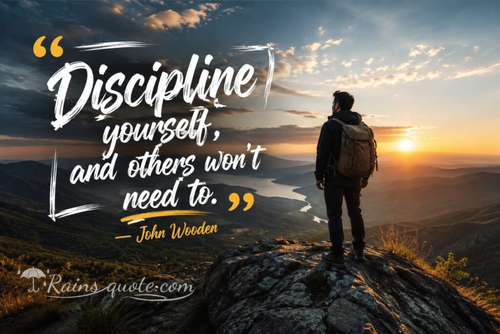 “Discipline yourself, and others won't need to.”