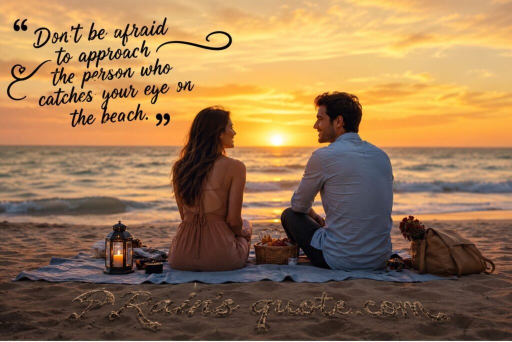 “Don’t be afraid to approach the person who catches your eye on the beach.”