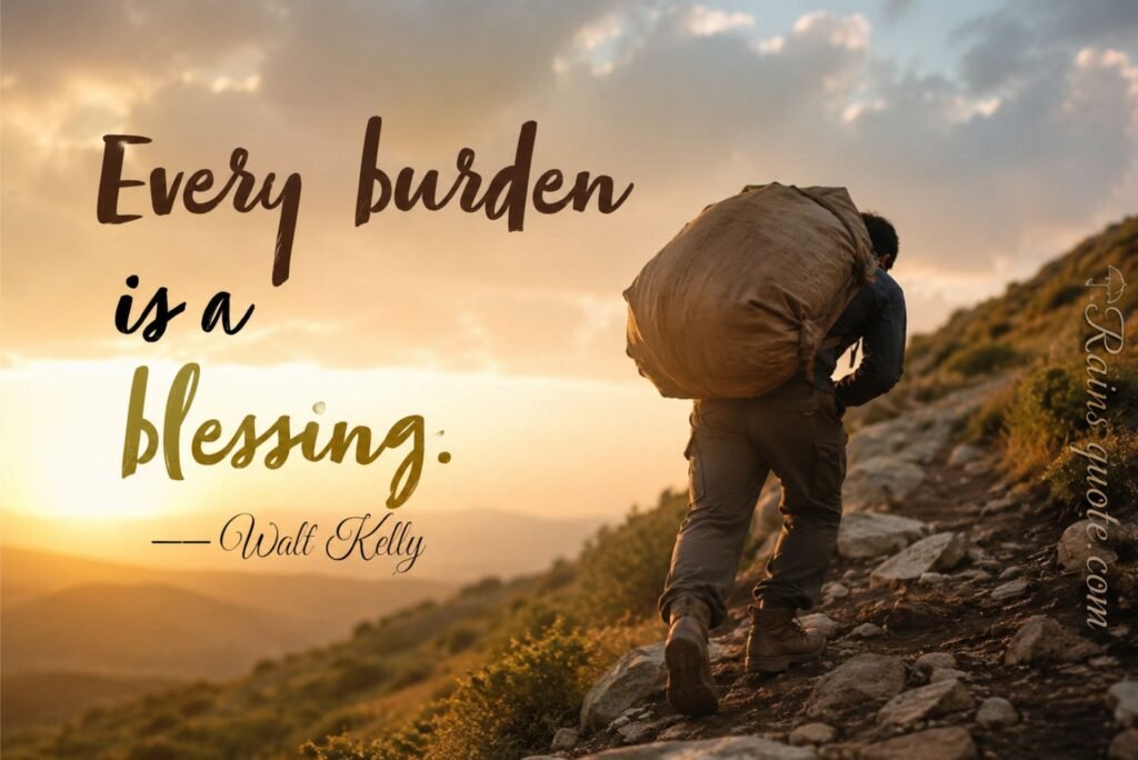“Every burden is a blessing.”