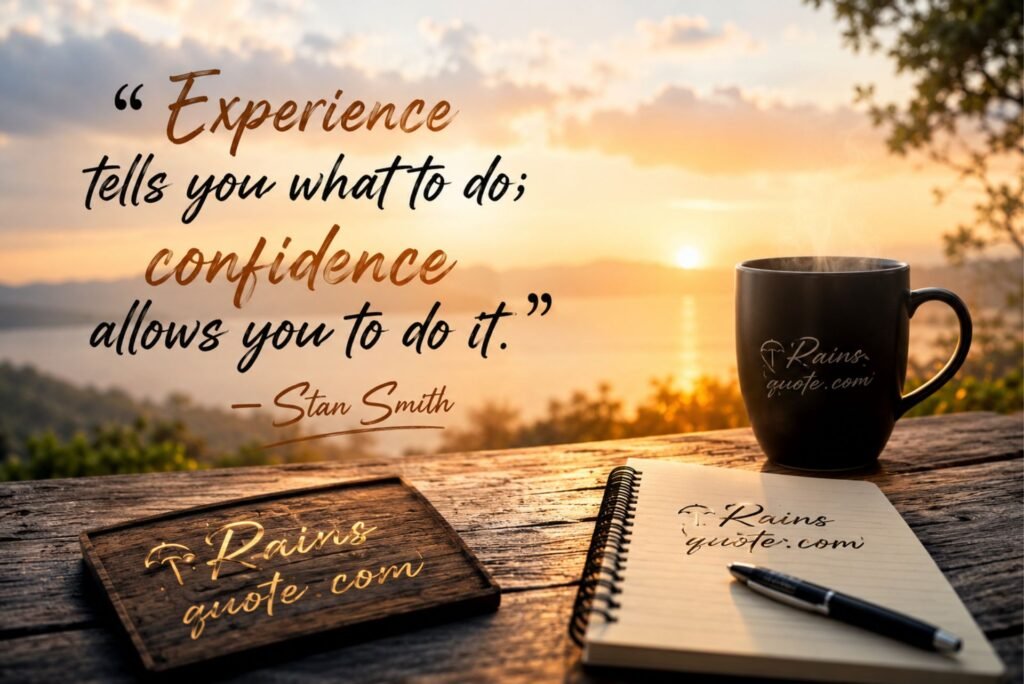 “Experience tells you what to do; confidence allows you to do it.”