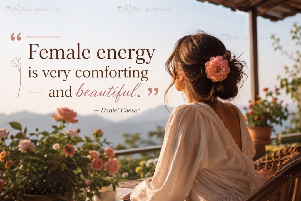“Female energy is very comforting and beautiful.”