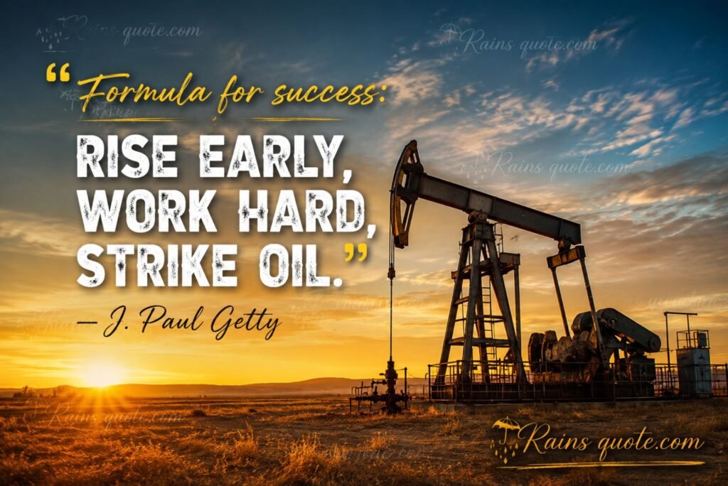 “Formula for success: rise early, work hard, strike oil.”