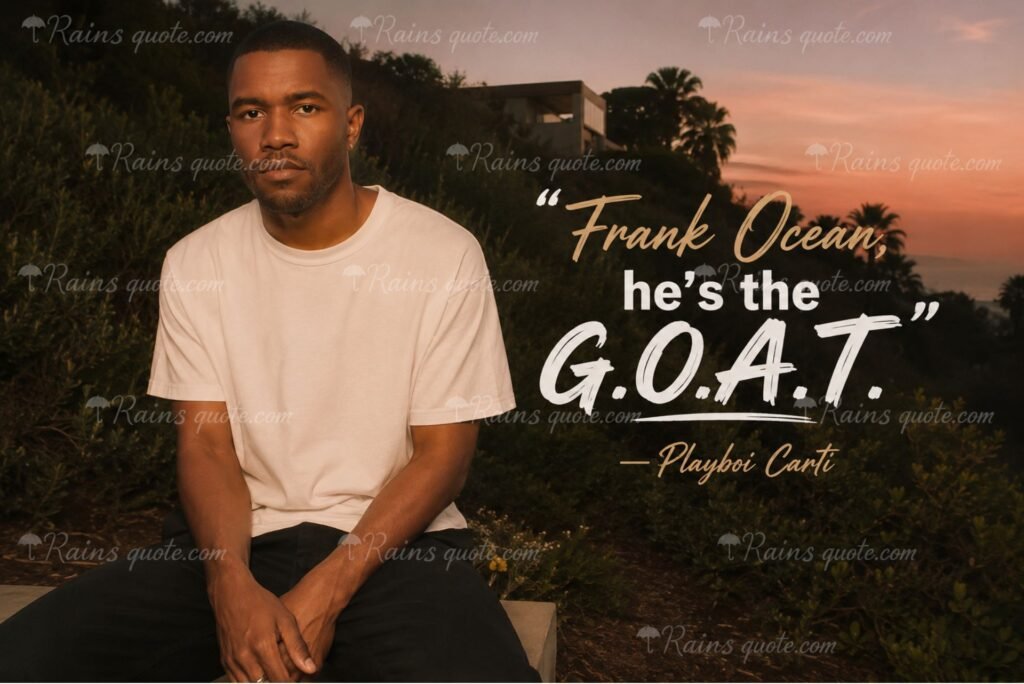 “Frank Ocean, he's the G.O.A.T.”
