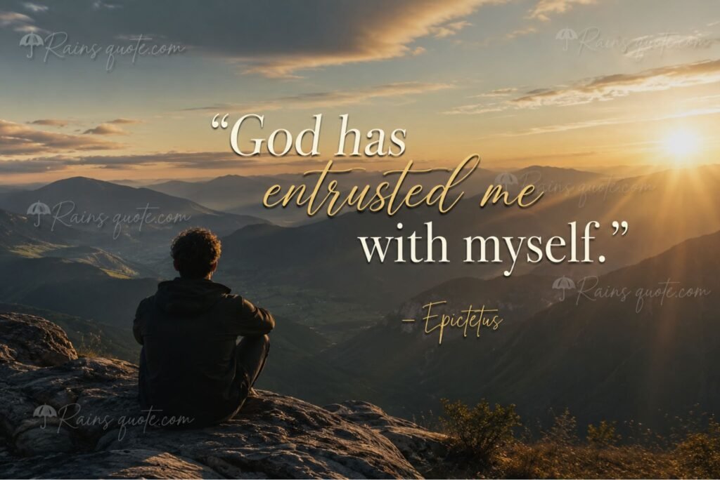 “God has entrusted me with myself.”