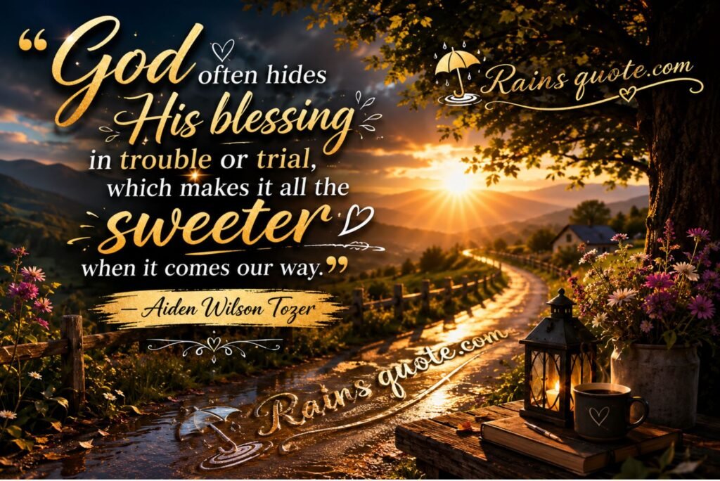 “God often hides His blessing in trouble or trial, which makes it all the sweeter when it comes our way.”