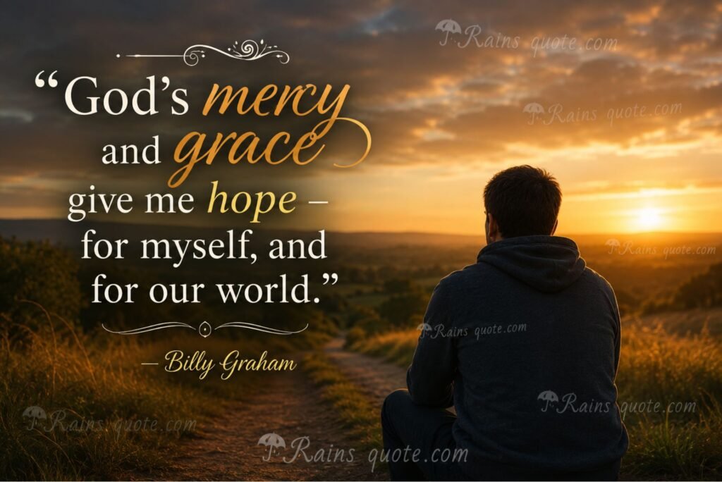“God's mercy and grace give me hope - for myself, and for our world.”