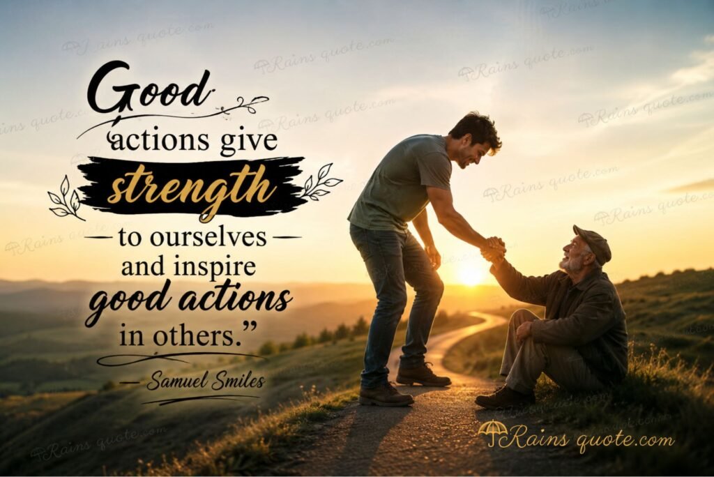“Good actions give strength to ourselves and inspire good actions in others.”