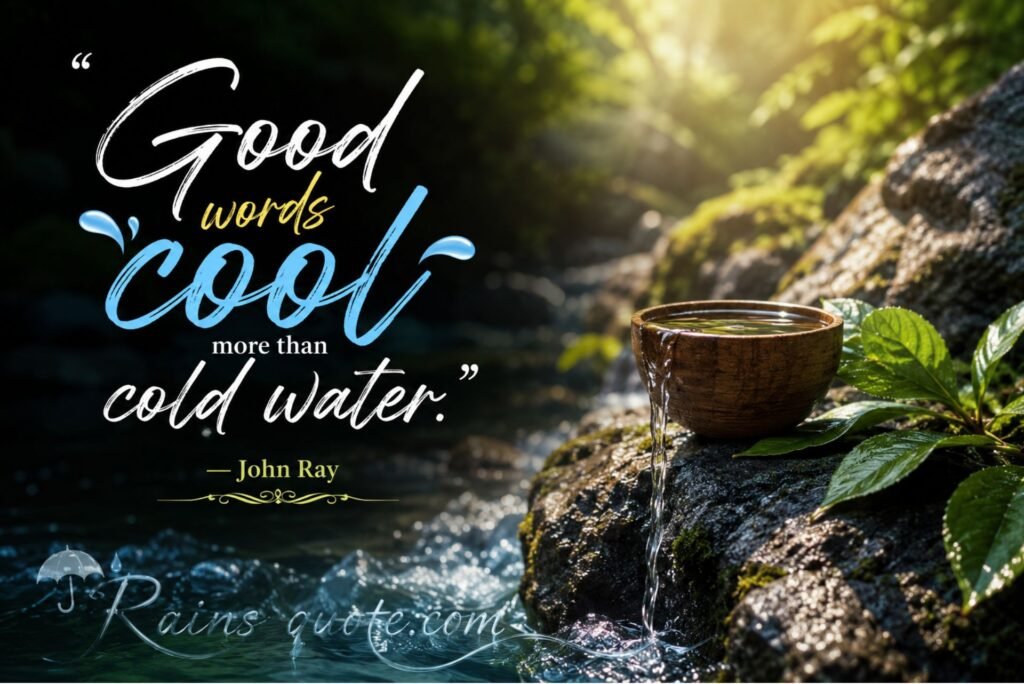 “Good words cool more than cold water.”