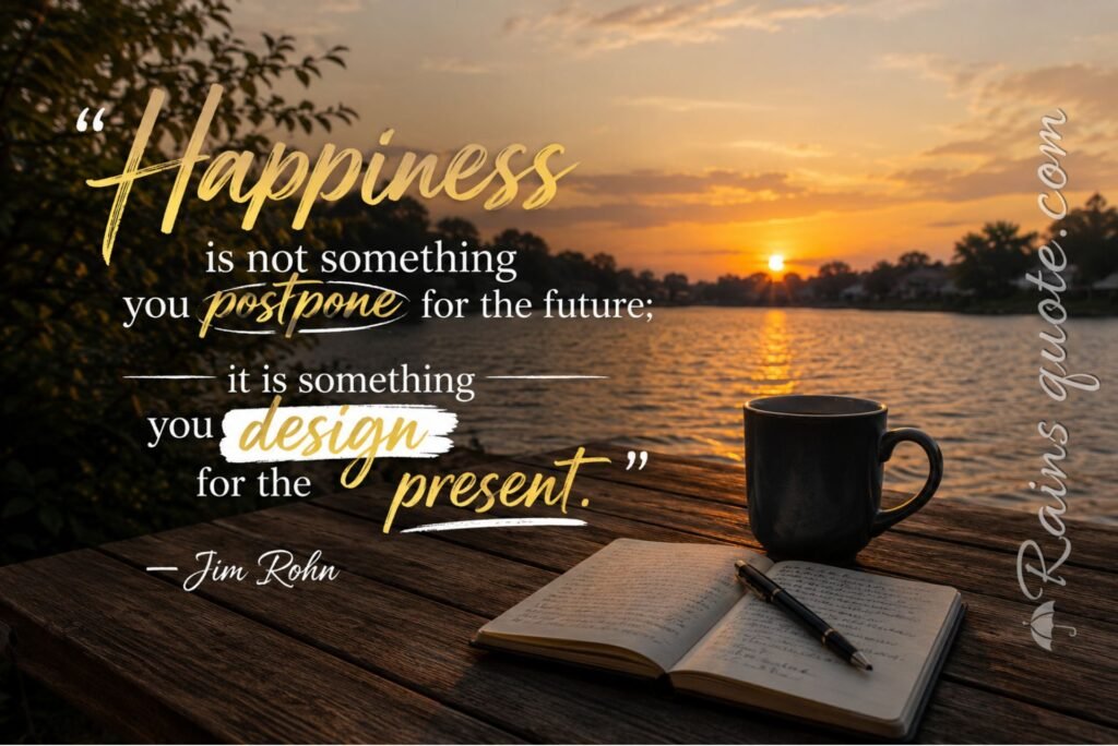 “Happiness is not something you postpone for the future; it is something you design for the present.”