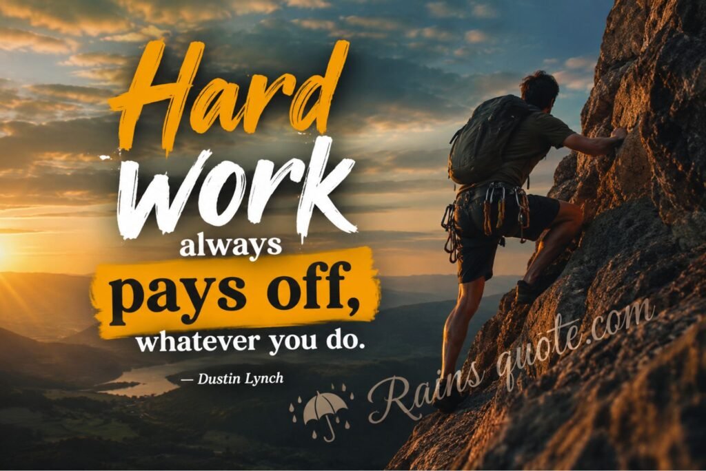 “Hard work always pays off, whatever you do.”