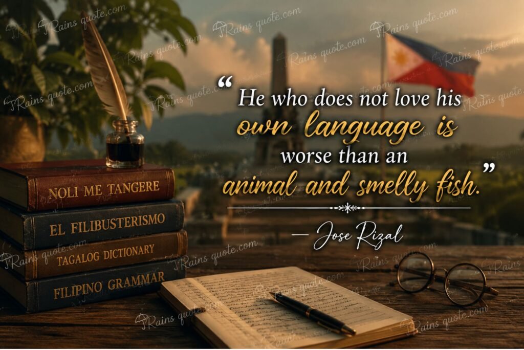 “He who does not love his own language is worse than an animal and smelly fish.”