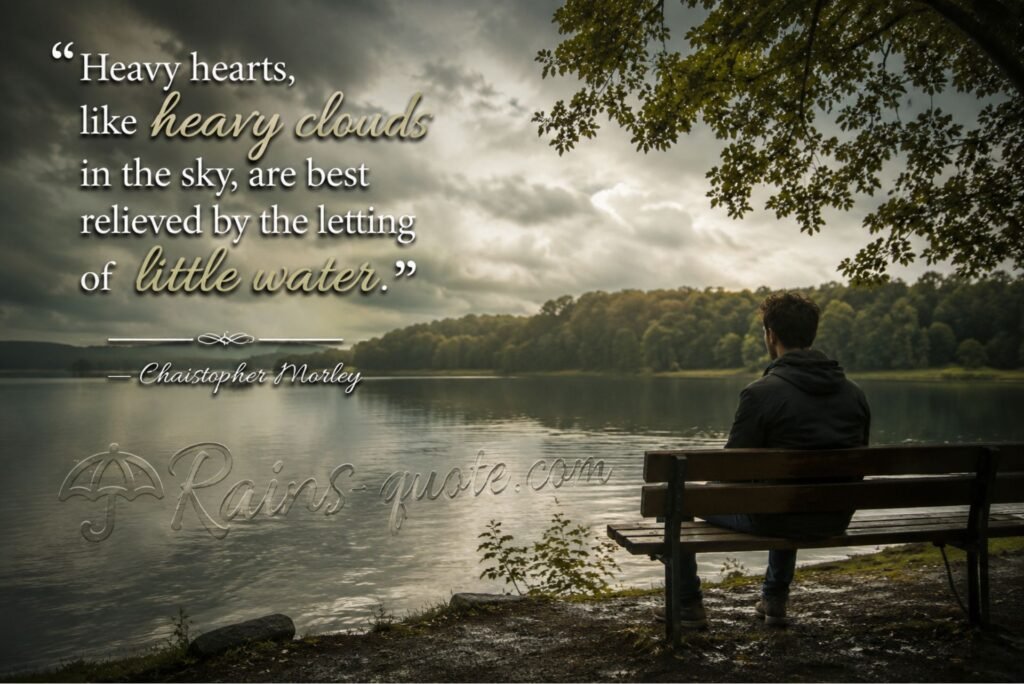 “Heavy hearts, like heavy clouds in the sky, are best relieved by the letting of a little water.”