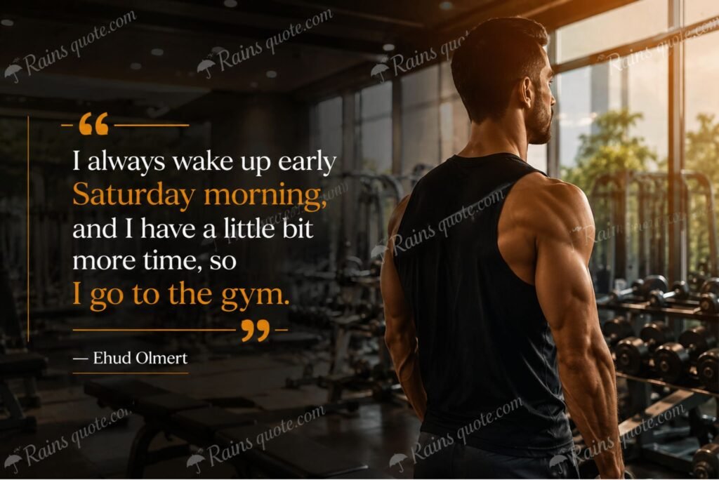 “I always wake up early Saturday morning, and I have a little bit more time, so I go to the gym.”