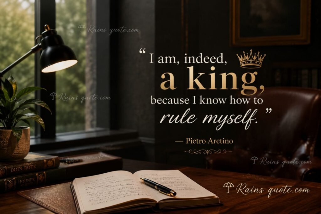 “I am, indeed, a king, because I know how to rule myself.”