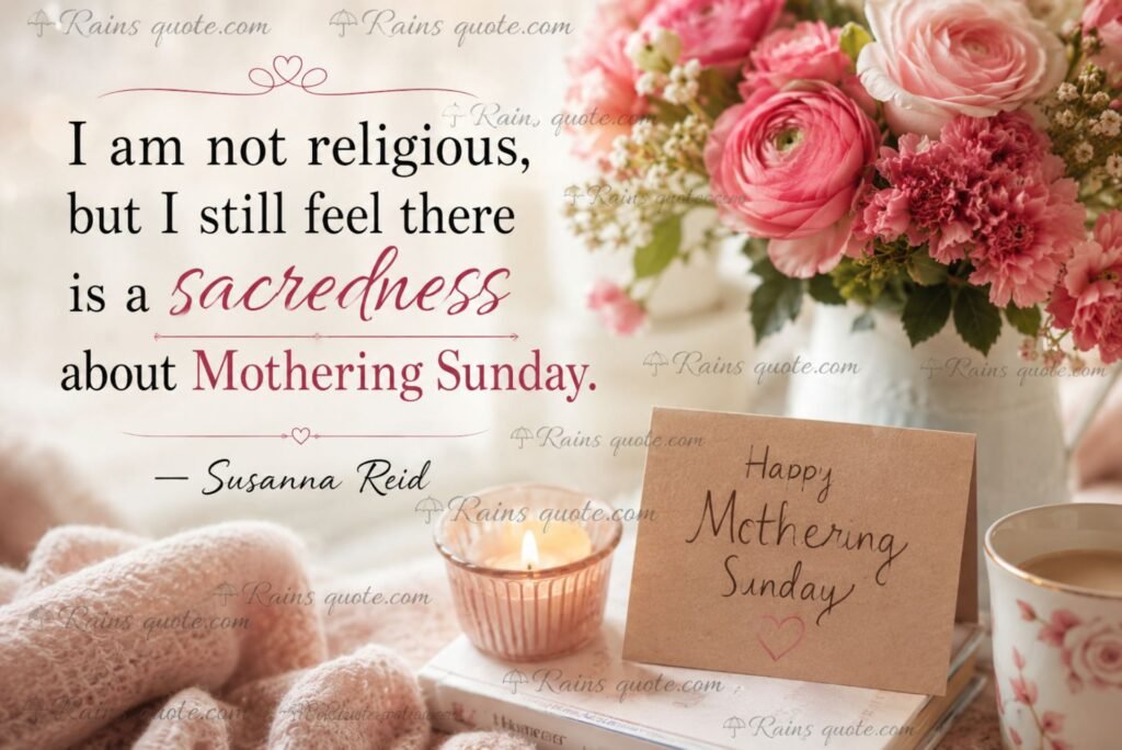 “I am not religious, but I still feel there is a sacredness about Mothering Sunday.”