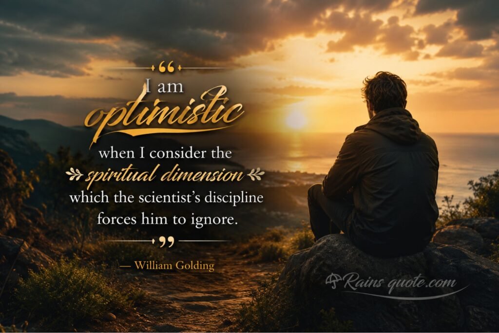 “I am optimistic when I consider the spiritual dimension which the scientist's discipline forces him to ignore.”