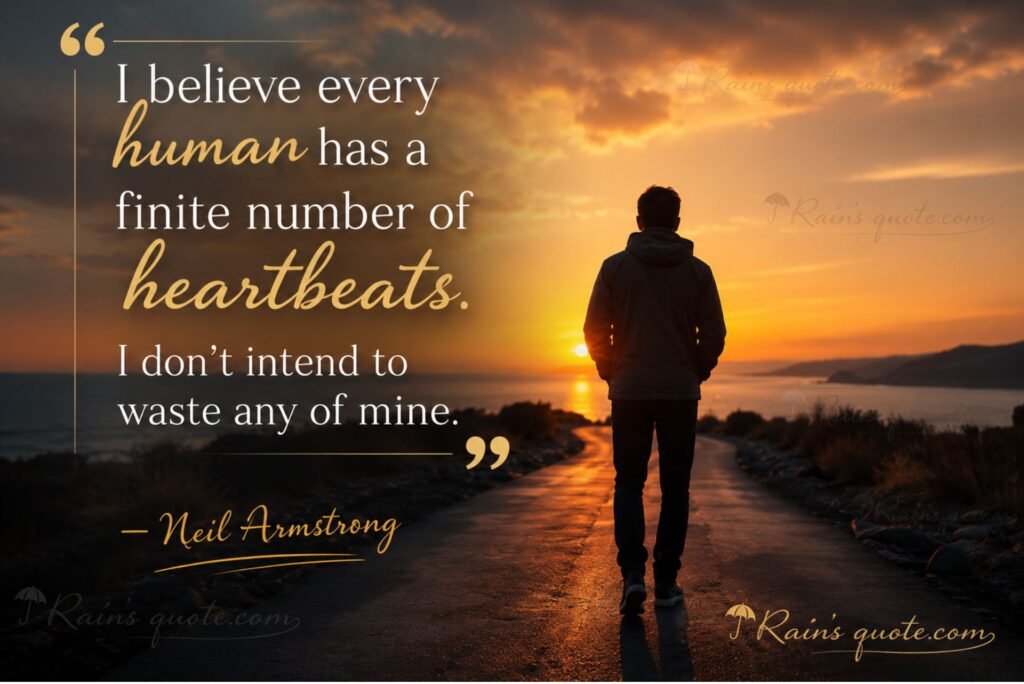 “I believe every human has a finite number of heartbeats. I don't intend to waste any of mine.”
