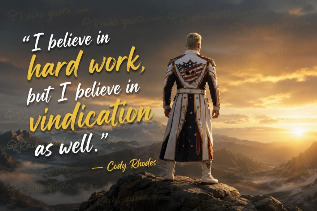 “I believe in hard work, but I believe in vindication as well.”