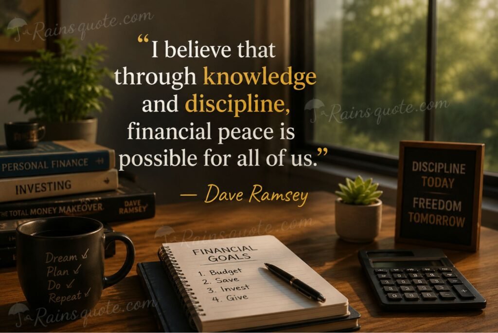 “I believe that through knowledge and discipline, financial peace is possible for all of us.”