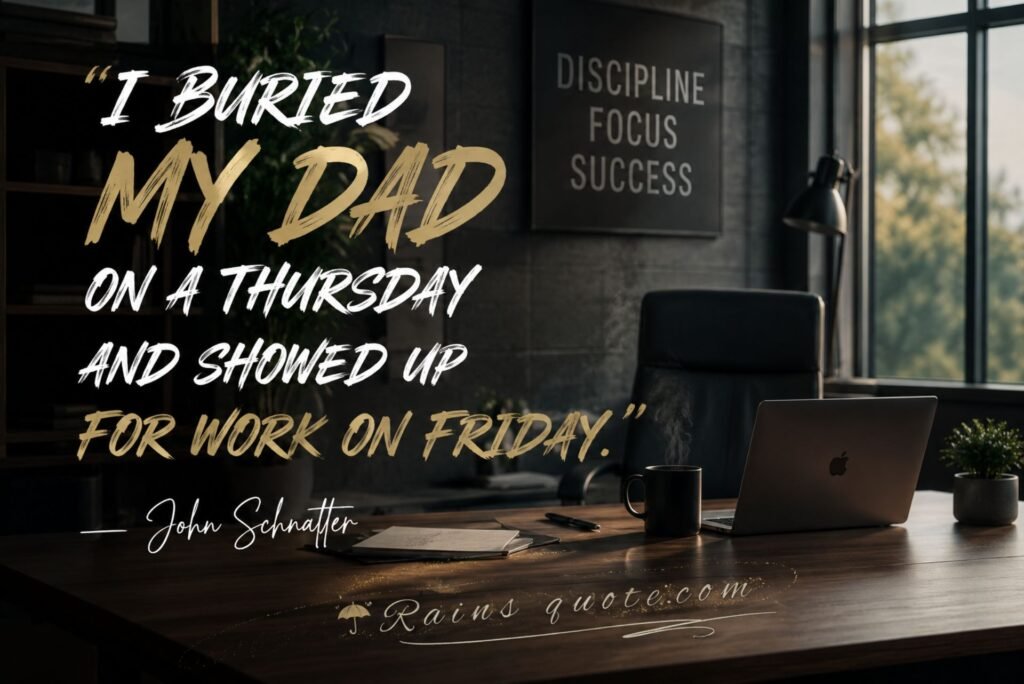 “I buried my dad on a Thursday and showed up for work on Friday.”