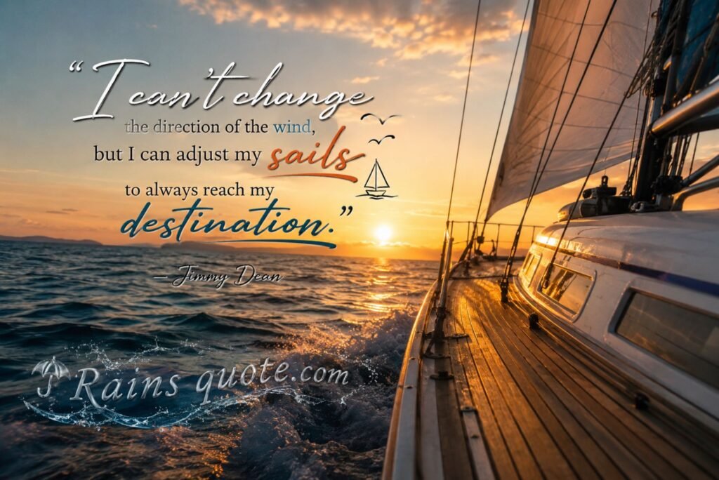 “I can't change the direction of the wind, but I can adjust my sails to always reach my destination.”
