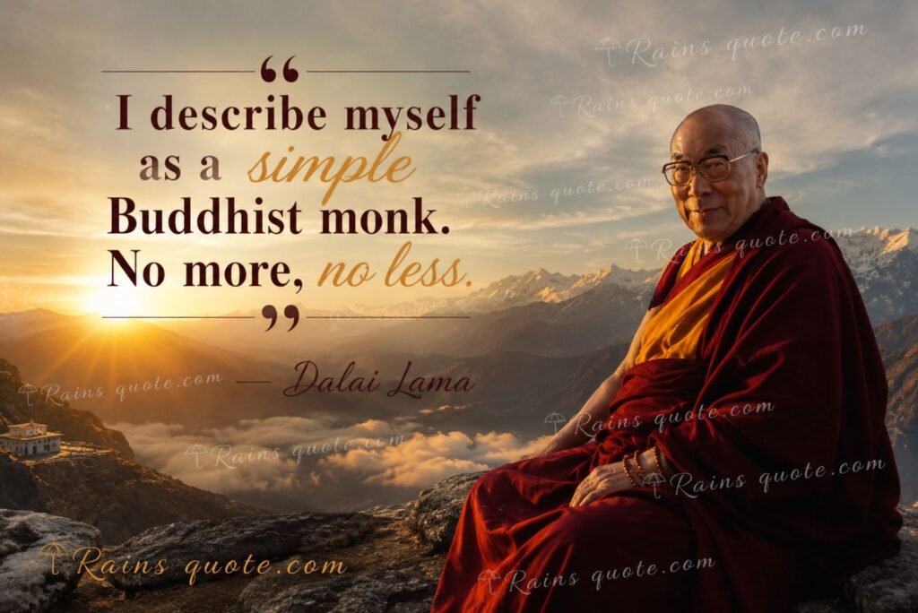 “I describe myself as a simple Buddhist monk. No more, no less.”