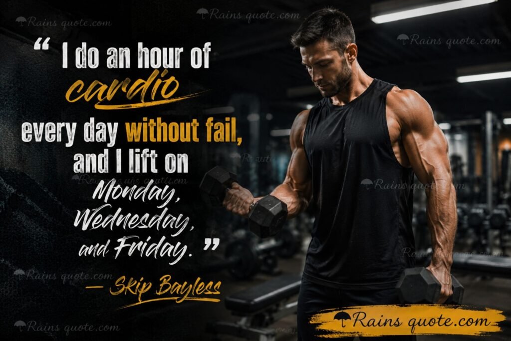 “I do an hour of cardio every day without fail, and I lift on Monday, Wednesday, and Friday.”