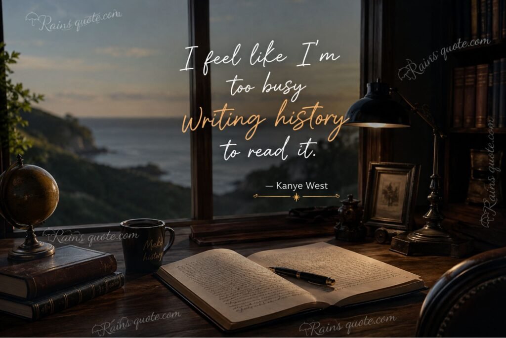 “I feel like I’m too busy writing history to read it.”