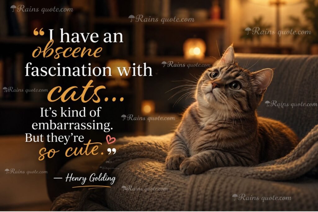 “I have an obscene fascination with cats... It's kind of embarrassing. But they're so cute.”