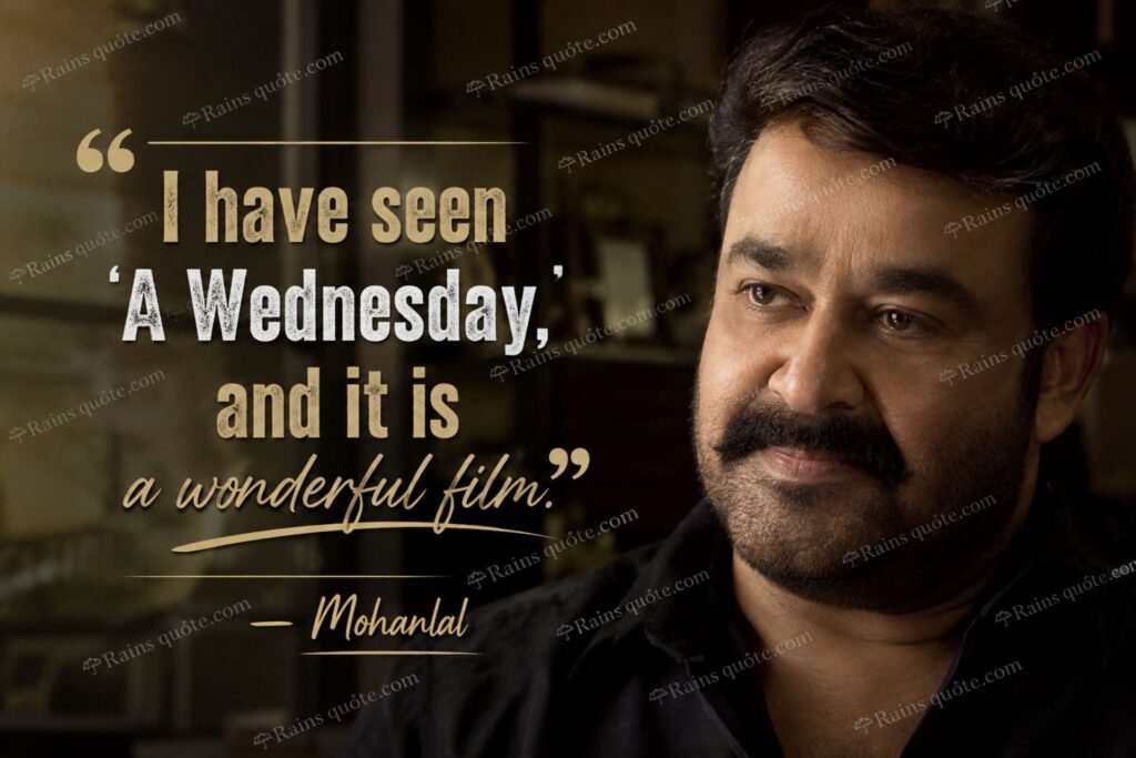 “I have seen 'A Wednesday,' and it is a wonderful film.”