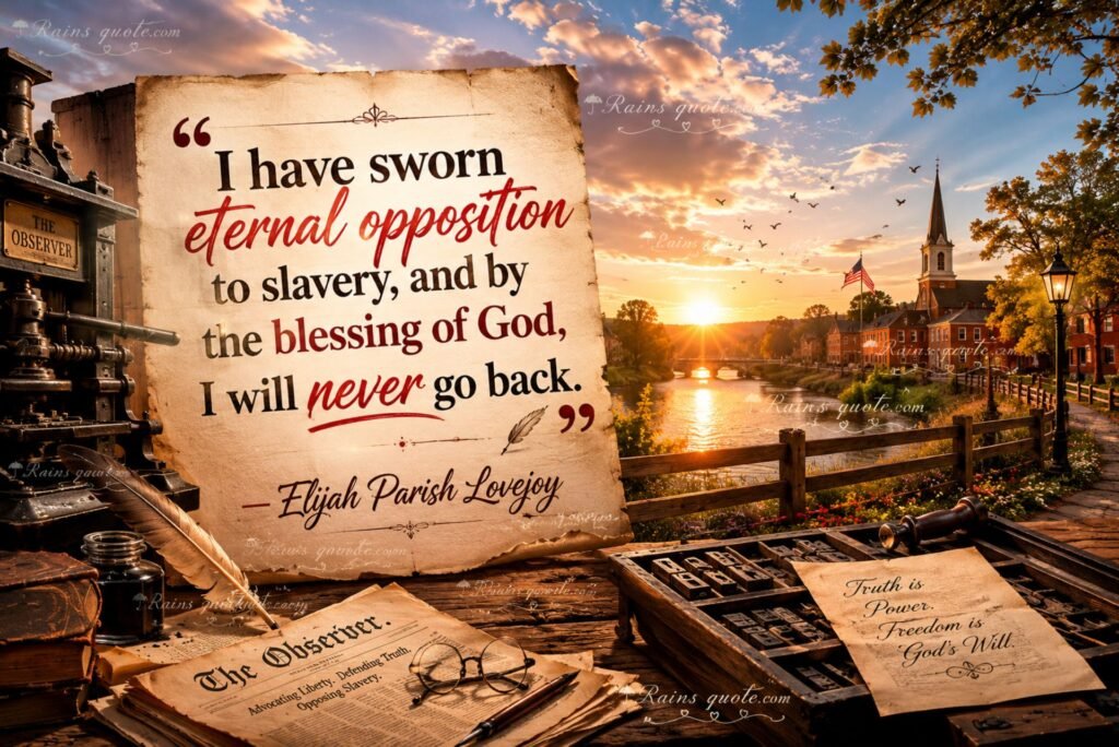 “I have sworn eternal opposition to slavery, and by the blessing of God, I will never go back.”