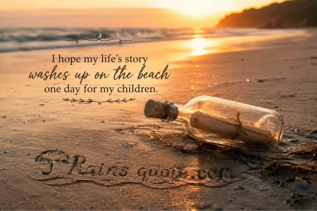  “I hope my life’s story washes up on the beach one day for my children.”