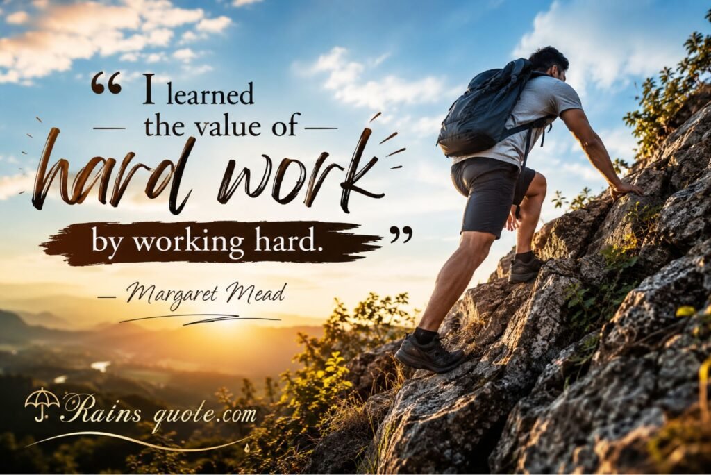  “I learned the value of hard work by working hard.”