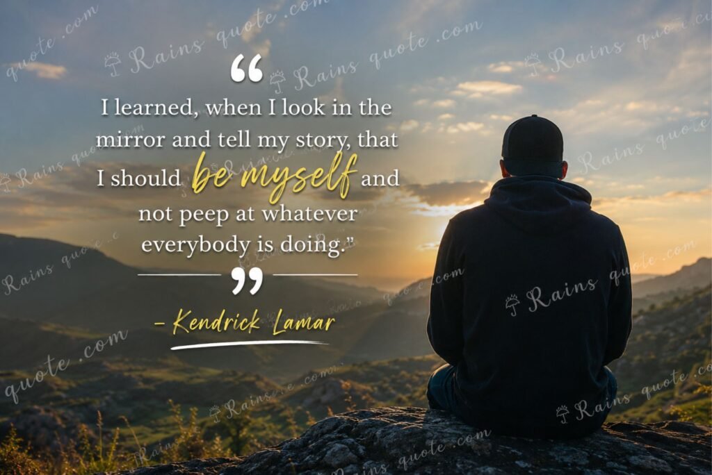 “I learned, when I look in the mirror and tell my story, that I should be myself and not peep at whatever everybody is doing.”