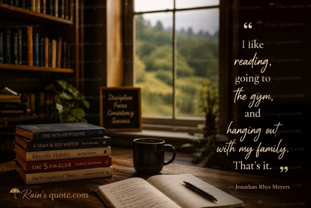 “I like reading, going to the gym, and hanging out with my family. That's it.”