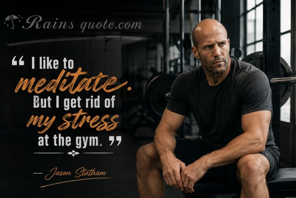  “I like to meditate. But I get rid of my stress at the gym.”