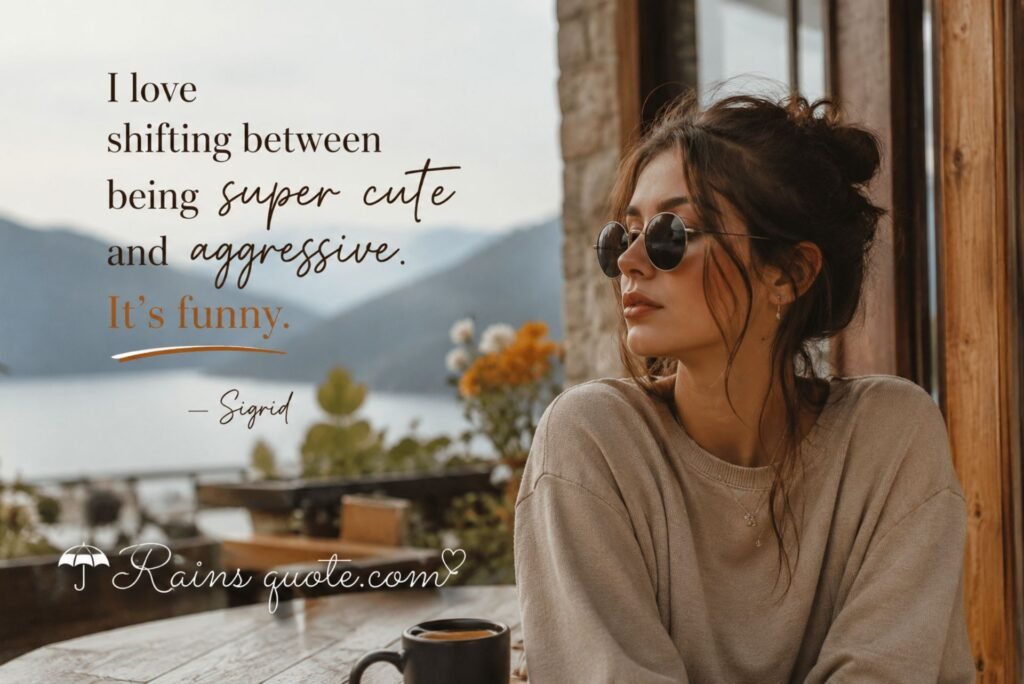 “I love shifting between being super cute and aggressive. It's funny.”