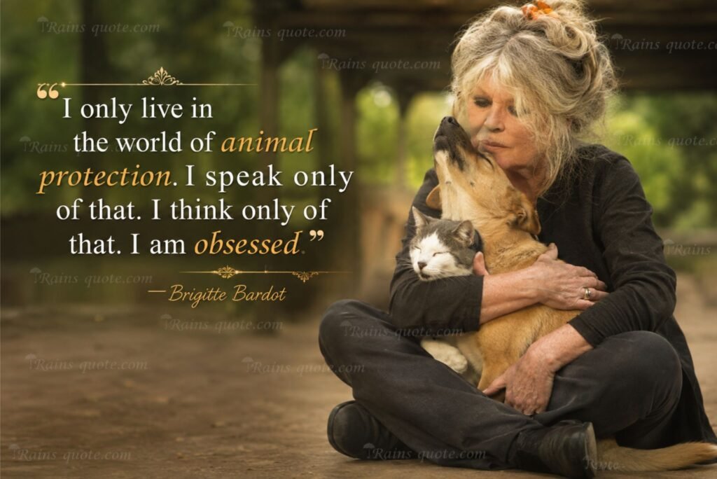 “I only live in the world of animal protection. I speak only of that. I think only of that. I am obsessed.”