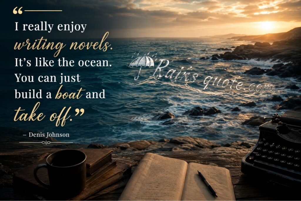 “I really enjoy writing novels. It's like the ocean. You can just build a boat and take off.”