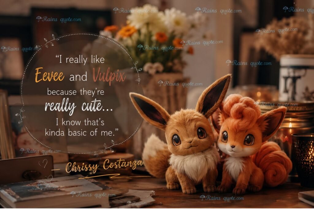 “I really like Eevee and Vulpix because they're really cute... I know that's kinda basic of me.”